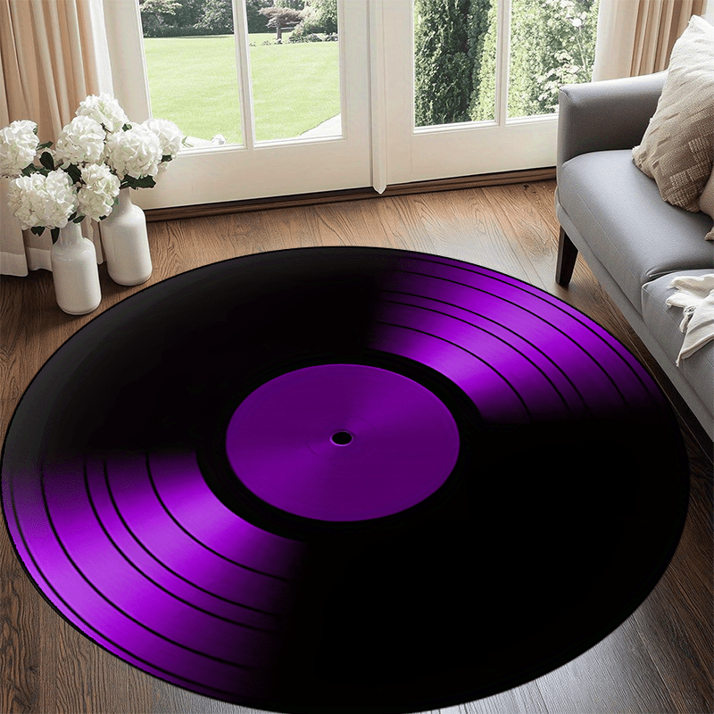 Commercial Vinyl Printing Machine - Tapete Redondo de Vinil Roxo Gradiente