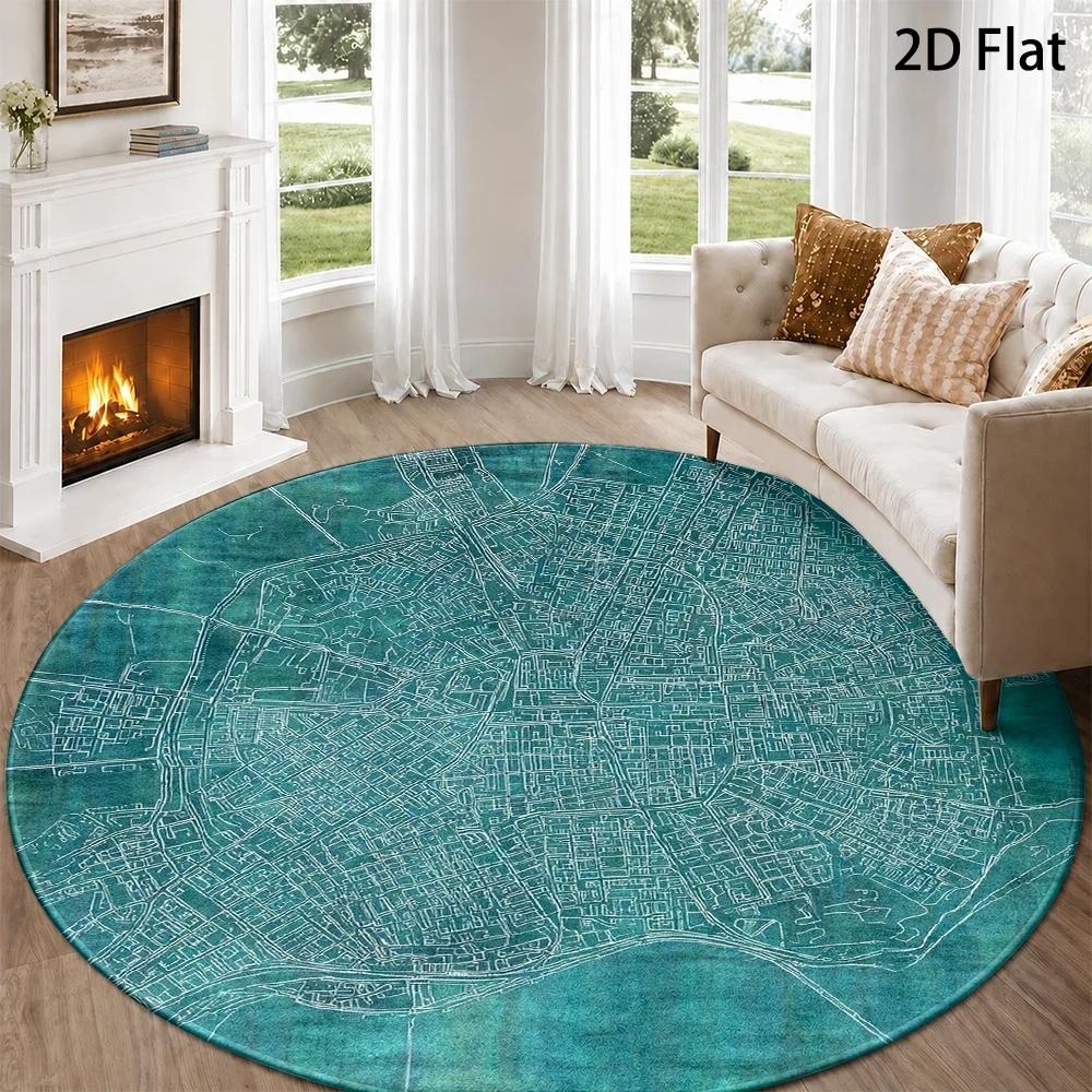 Tapete Redondo com Mapa da Cid - Commercial Road Printing avaliação e preço