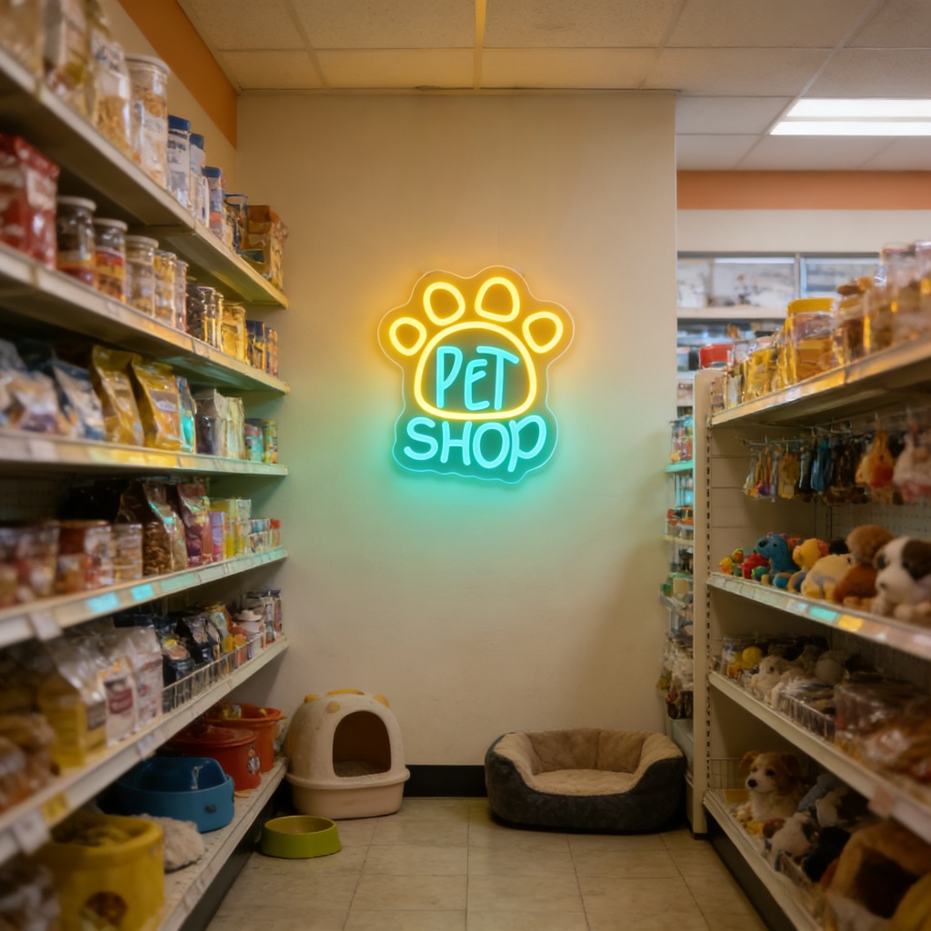 Letreiro Neon LED para Pet Sho - Commercial Window Printing avaliação e preço